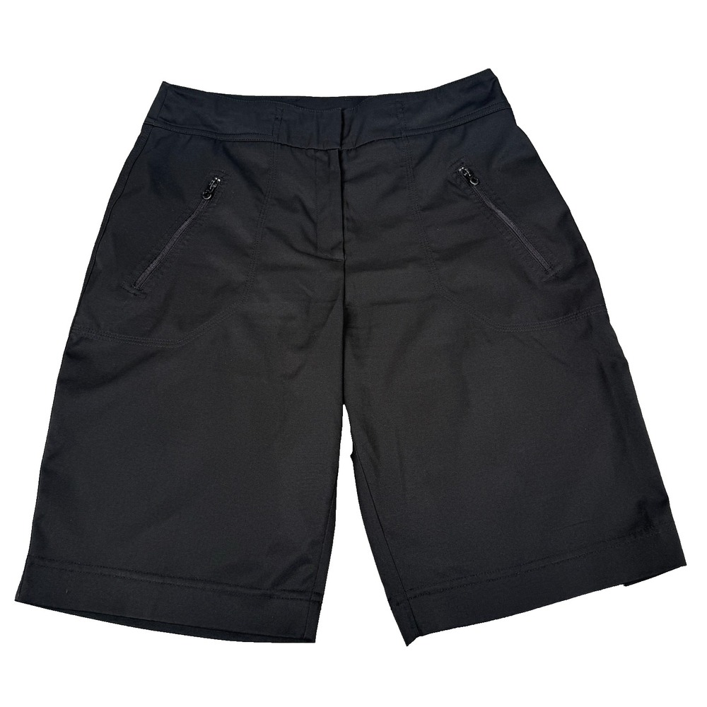 Tail Tech Golf Shorts Womens Size 4 Black Bermuda Stretch Zip Pockets Athletic